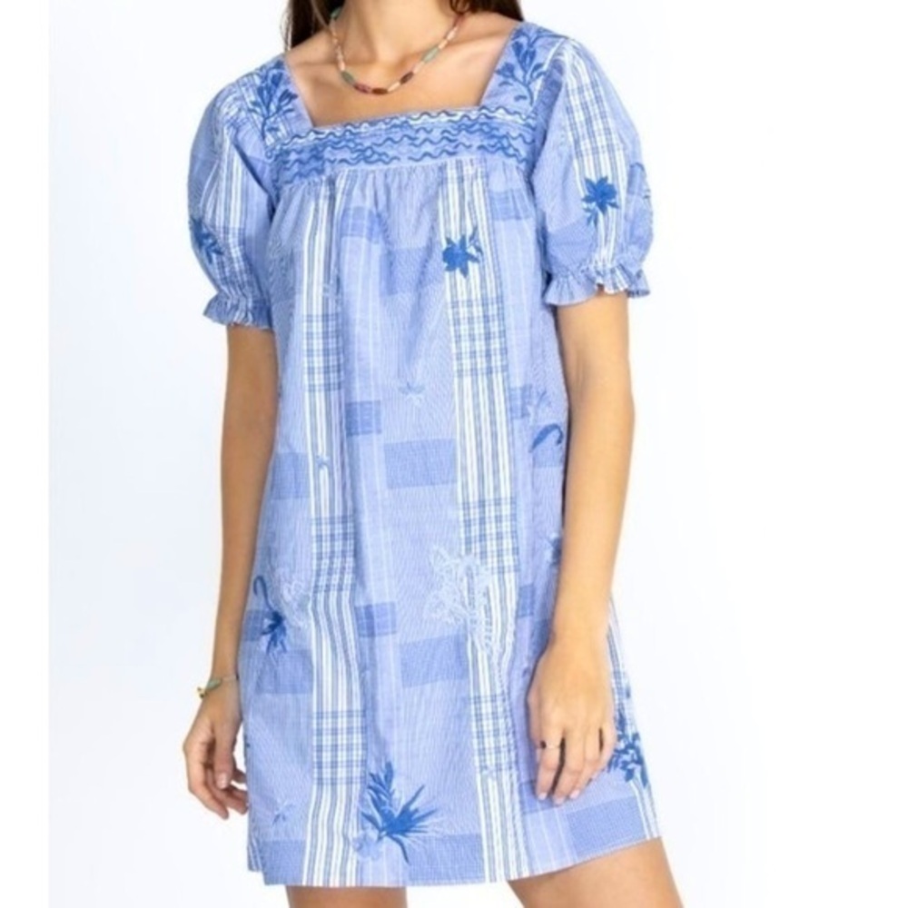 Johnny Was Marbella Square Neck Park Dress Sz small